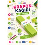 Minopi Açık Yeşil Krapon Kağıdı 10'lu Paket Renkli El İşi Kağıdı Okul Anaokulu Süsleme