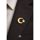 Minopi Ay Yıldız Metal Yaka Rozeti Öğretmenler Günü Hediyesi