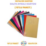 Minopi Aynalı Metalize Fon Kartonu 50x70 Cm 10 Adet Karışık Renk - 10'lu Paket