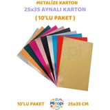 Minopi Aynalı Metalize Karton 25X35 cm 10 Adet Karışık Renk - 10'lu Paket