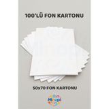 Minopi Beyaz Fon Kartonu 50x70 cm 100'lü Paket Renkli Fon Kartonu Kalın Büyük Boy