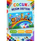 Minopi Büyük Boy Resim Defteri 35x50 cm Spiralli Çocuk Baskılı Resim Defteri