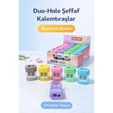 Minopi Çift Delikli Hazneli Renkli Kalemtıraş