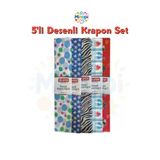 Minopi Desenli Krapon Kağıdı 5'Li Paket Karışık Desen Paket 50X200 Cm