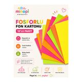 Minopi Fosforlu Fon Kartonu 50 X 70 120 G Karışık Renk 10'lu Rulo