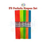 Minopi Fosforlu Krapon Kağıdı 5'Li Paket Karışık Fosfor Paket 50X200 Cm