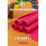 Minopi Fuşya - Koyu Pembe Fon Kartonu 50x70 cm 10'lu Paket Renkli Fon Kartonu
