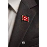 Minopi Gold Metal Türk Bayraklı Yaka Rozeti Öğretmenler Günü Hediyesi Renkli Bayrak