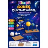 Minopi Güneş Dünya Ay Modeli Eğitici Maket Seti Boyanabilir Astronomi Deney Seti