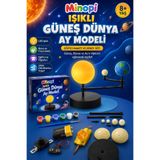 Minopi Işıklı Güneş Dünya Ay Modeli LED Işıklı Eğitici Astronomi ve STEM Deney Seti