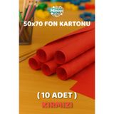 Minopi Kırmızı Fon Kartonu 50x70 cm 10'lu Paket Renkli Fon Kartonu