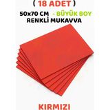 Minopi Kırmızı Renkli Mukavva 18 Adet 50X70 cm Sert Karton Mukavva Büyük Boy