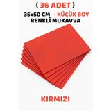 Minopi Kırmızı Renkli Mukavva 36 Adet 35x50 cm Sert Karton Mukavva