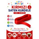 Minopi Kırmızı Saten Kurdele 1 Cm 10 Metre, Bohça Çeyiz Özel Gün Hediye Süsleme Kurdelesi