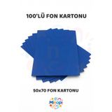 Minopi Koyu Mavi Fon Kartonu 50x70 cm 100'lü Paket Renkli Fon Kartonu Kalın Büyük Boy