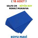 Minopi Koyu Mavi Renkli Mukavva 18 Adet 50x70 cm Sert Karton Mukavva