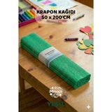 Minopi Koyu Yeşil Krapon Kağıdı 10'lu Paket Renkli El Işi Kağıdı Okul Anaokulu Süsleme
