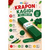 Minopi Koyu Yeşil Krapon Kağıdı 10'lu Paket Renkli El Işi Kağıdı Okul Anaokulu Süsleme