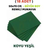 Minopi Koyu Yeşil Renkli Mukavva 18 Adet 50x70 cm Sert Karton Mukavva