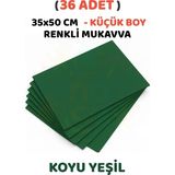 Minopi Koyu Yeşil Renkli Mukavva 36 Adet 35x50 cm Sert Karton Mukavva
