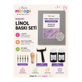 Minopi Linol Tabaka Levha 2.5 Mm 20X30 Cm , 2X Siyah Mürekkep , Rulo Sünger , 5'Li Oyma Seti , Linol Baskı