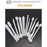 Minopi Marzipan Seti 12'li Şeker Hamuru Şekillendirme Çikolata Modelleme Pasta Figür Çiçek Yapma Seti