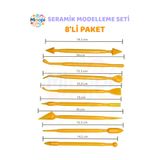 Minopi Marzipan Seti 8'li Şeker Hamuru Şekillendirme Çikolata Modelleme Pasta Figür Çiçek Yapma Seti
