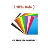 Minopi Renkli Fon Kartonu 50x70 cm 10 Renk Karışık Paket Rulo Fon Kartonu