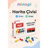 Minopi Renkli Harita Çivisi Karışık Renk Pano Mantar Levha Not ve Fotoğraf Sabitleme İğnesi