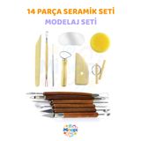 Minopi Seramik Kil Hamuru Detay Seramik Seti 14'li Modelleme Modelaj Seti Premium Kalite
