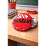 Minopi Sınıf Başkanı Baskılı Plastik Çengelli Rozet