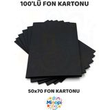 Minopi Siyah Fon Kartonu 50x70 cm 100'lü Paket Renkli Fon Kartonu Kalın Büyük Boy