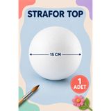 Minopi Strafor Top 15 cm Tekli Boyanabilir Köpük Küre – Hobi Maket Süsleme ve Deney Malzemesi