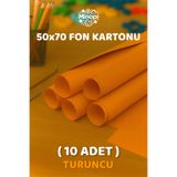 Minopi Turuncu Fon Kartonu 50x70 cm 10'lu Paket Renkli Fon Kartonu