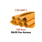 Minopi Turuncu Fon Kartonu 50x70 cm 50'li Paket 120 gr Renkli Fon Kartonu