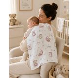 Minora%100 Pamuk Müslin Bebek Örtüsü – Çok Amaçlı Müslin Battaniye - 100 X 100 CM (PEMBE-BEYAZ)