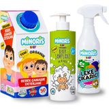 Minoris Baby Organik Antialerjik Bebek Çamaşır Deterjanı 50 Yıkama & ve Baby Organik Leke Çıkarıcı 500ML & ve Baby Organik Saç ve Vücut Şampuanı 400 ml