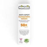Minoris Leke Karşıtı Güneş Kremi Losyonu SPF 50+, Organik, Doğal & Mineral İçerikli, Hassas Ciltler İçin, Hipoalerjenik, Vegan, Suya Dayanıklı, Geniş Spektrumlu, Makyaj Bazı Olarak Uygun,