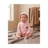 Minory Baby -%100 Pamuk Hırka | Waffle Kumaş Pembe 3-6 AY