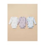 Minory Baby - 3'lü Uzun Kol Bebek Body Seti | Kuzu Motifli Çok Renkli 9 Ay