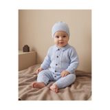 Minory Baby - Bereli Triko Bebek Tulumu Mavi 3-6 AY