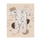 Minory Baby - Patikli Bebek Tulumu | Fil Motifli Bej 1-3 AY