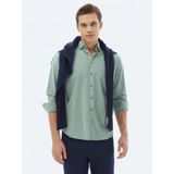 Mint Fitilli Regular Fit Uzun Dokuma Kadife Casual%100 Pamuk Gömlek