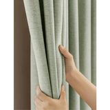 Mint Rengi Keten Dokulu Yüksek Kalite Fon Perde Ekstrafor Büzgülü - 200 x 270 cm