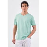 Mint Yeşili Düz Erkek T-Shirt - Slim Fit