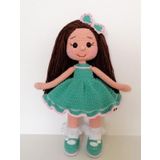 Mint Yeşili Fatoş Bebek Amigurumi Organik Oyuncak