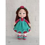 Mint Yeşili Merve Bebek Amigurumi Organik Oyuncak
