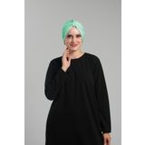 Mint Yeşili Pratik Hazır Geçmeli Tesettür Bone Sandy Pileli Salaş 2121_13
