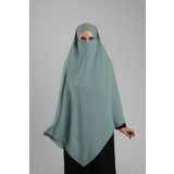 Mint Yeşili Pratik Hazır Geçmeli Tesettür Eşarp Krep Bağcıklı Çift Katlı Sufle Hijab 2314_13