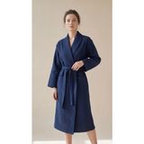 Minteks 100%PAMUK Unisex Pike Bornoz - Lacivert